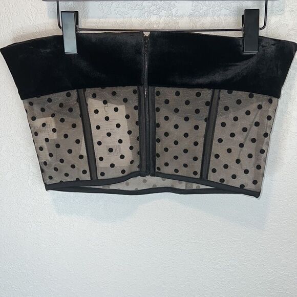 NWT ROZIE CORSETS Strapless Velvet Polka Dot Corset Size 42/ US Large - Picture 6 of 16